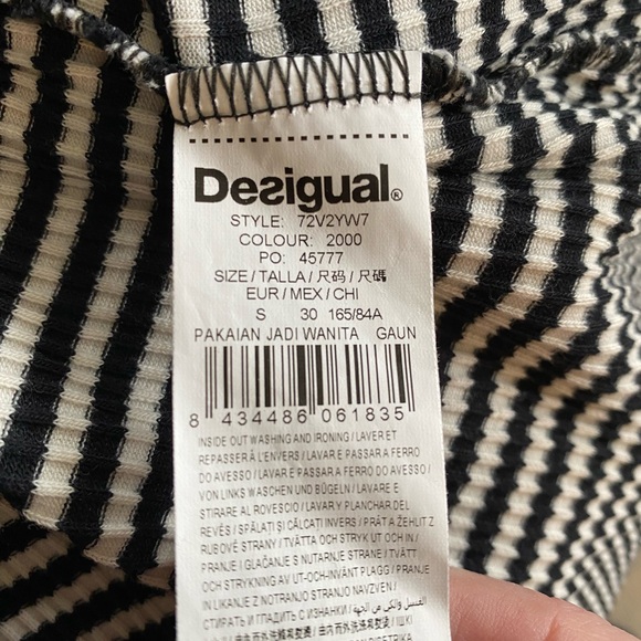 DesiguaL BLK/WHT STRIPED Knit T-Shirt Dress, S Spring Sale - Picture 4 of 6